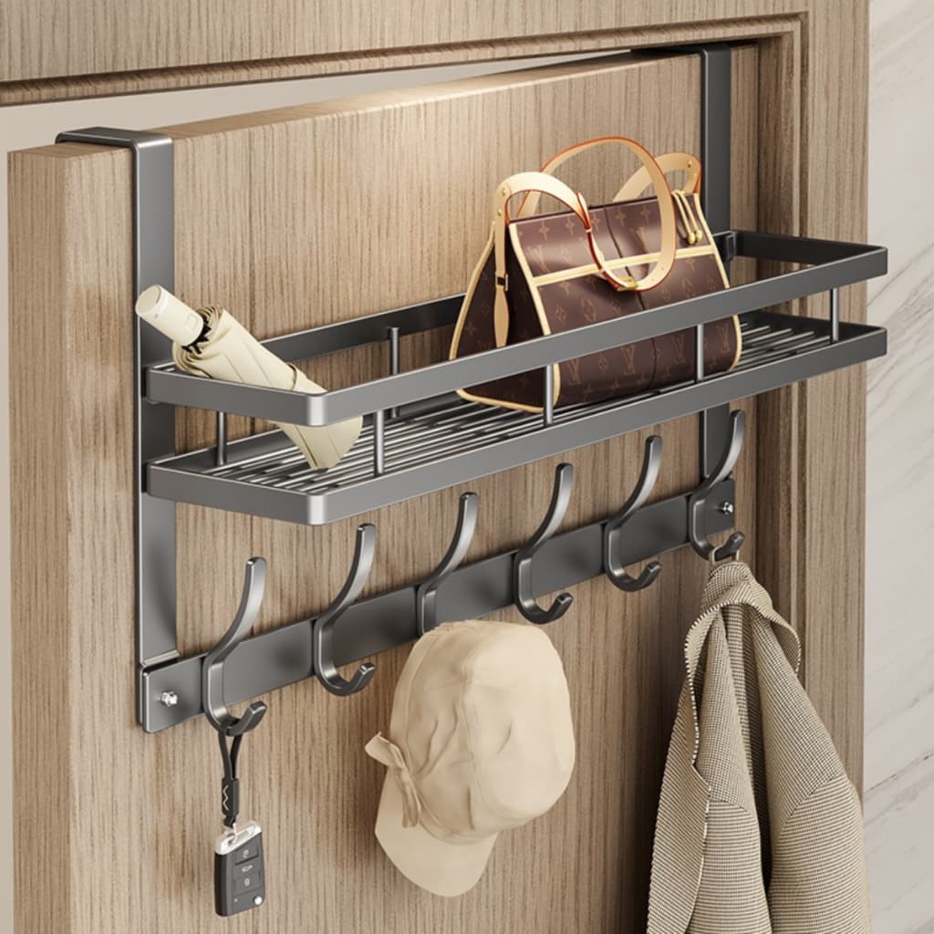 Suporte Prateleira Organizador Multiuso com Ganchos – Cozinha, Banheiro, Quarto, Sala e Lavanderia