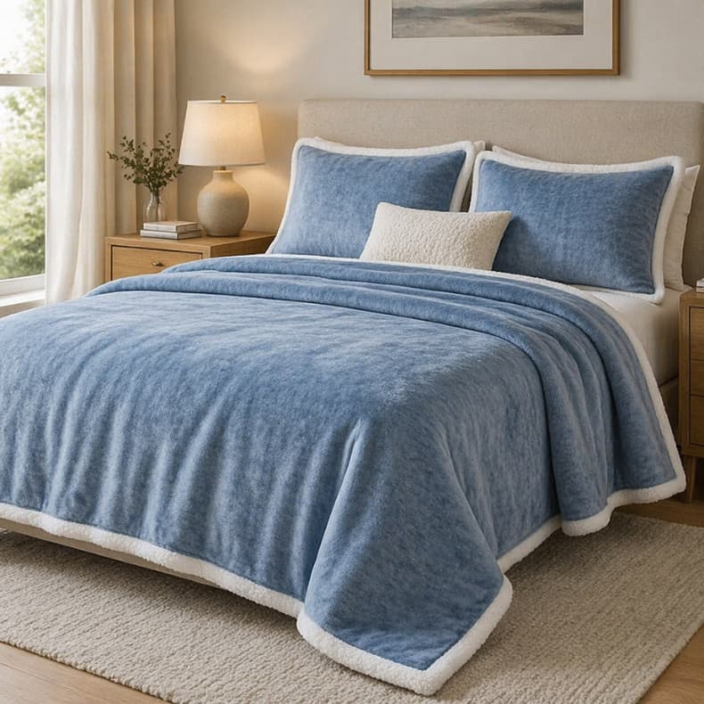Cobertor Cama Casal Manta Soft e Sherpa Dupla Face Felpudo Premium