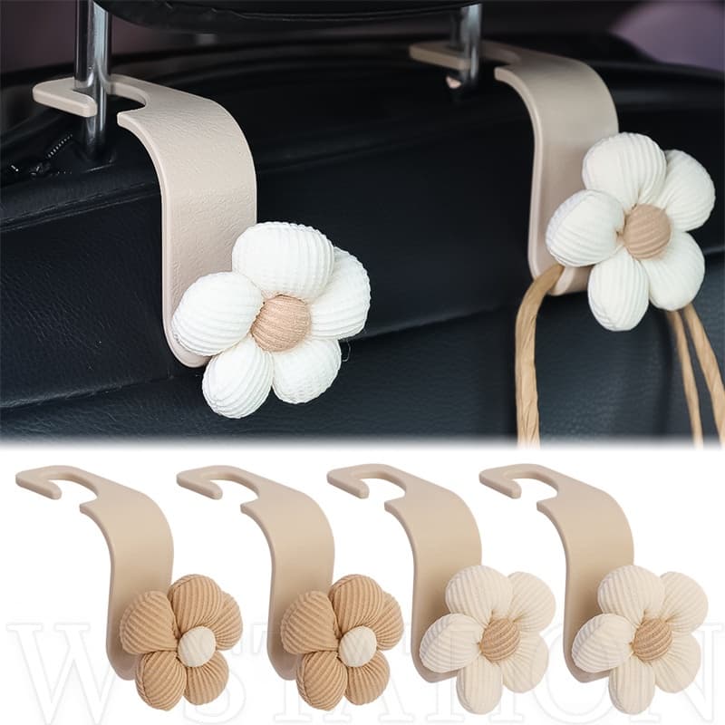 Ganchos De Armazenamento Para Carro Em Forma De Flor-Bolsa De Mão , Roupas , Casacos , Bolsas De Mercearia-Organizador Multifuncional De Suportes As Costas Do Banco