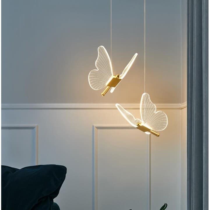 Pendente mini borboleta nórdico - LED 3 Temperaturas - Decoração Quarto - Bivolt