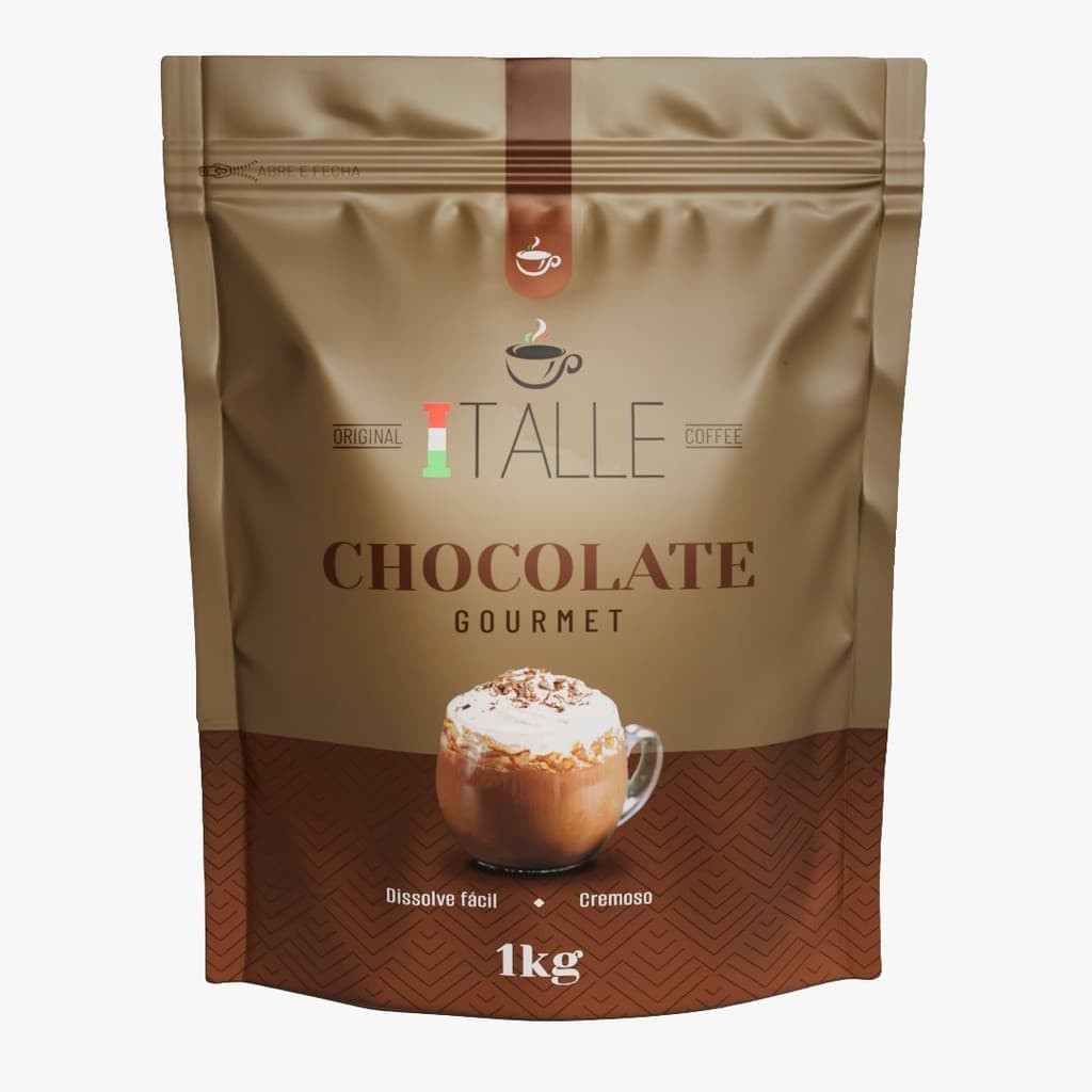 Chocolate Café Italle Chocolate Gourmet Chocolate em Pó 1kg Achocolatado Italle