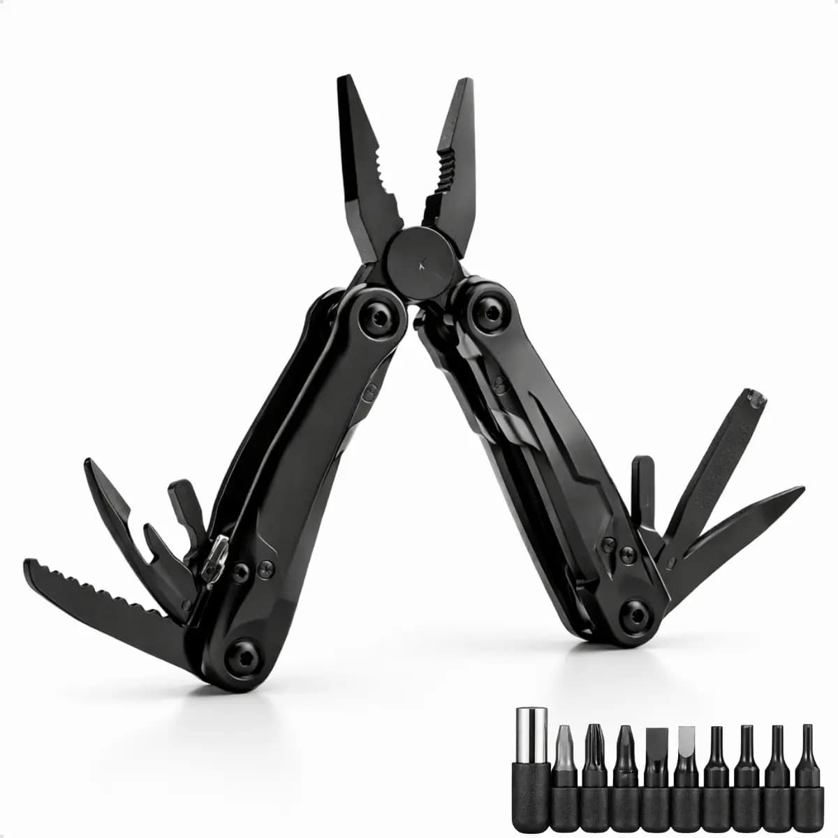 Alicate Multifunções Tático Dobrável Bits Aço Resistente Edc