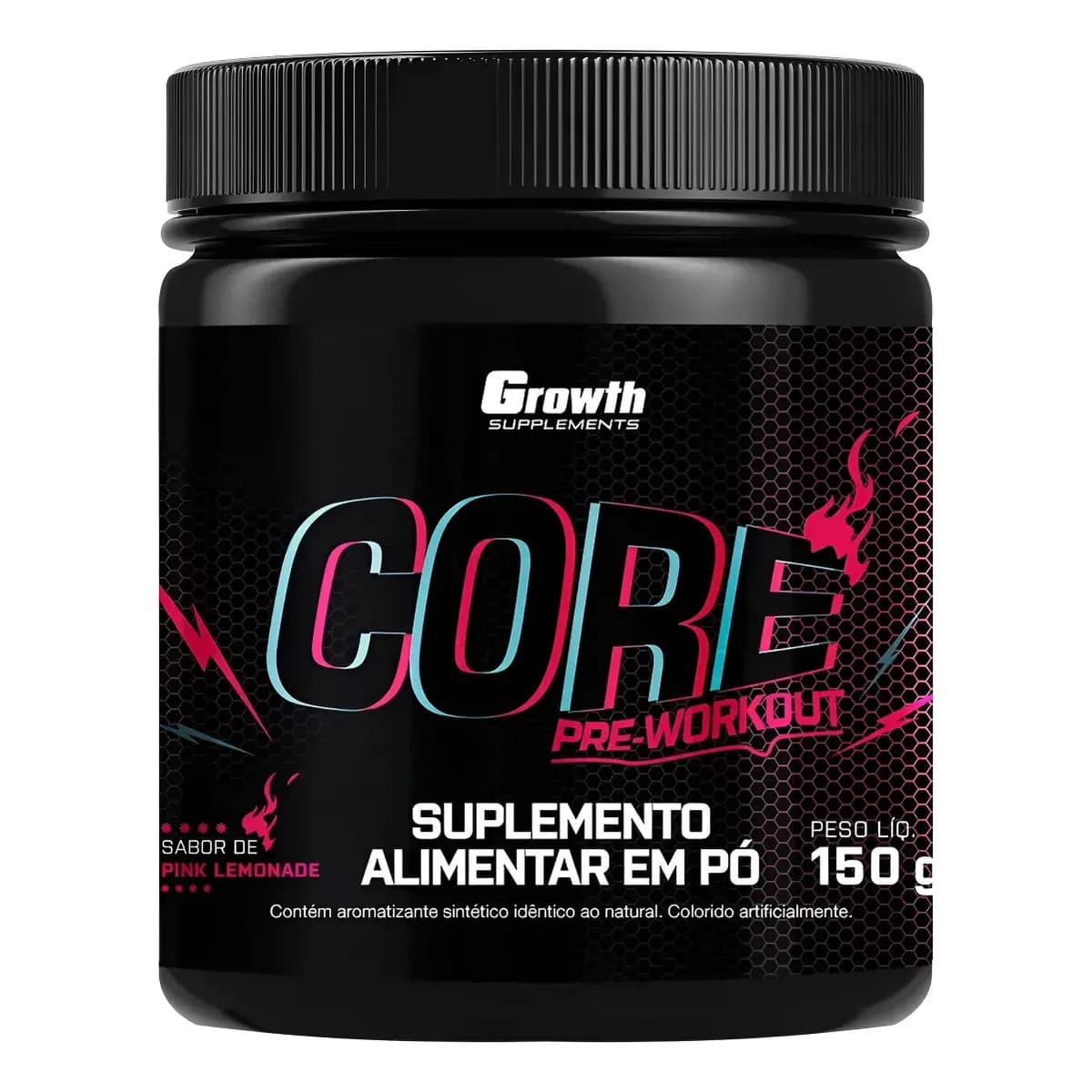 Pré Treino Core 150g Growth Supplements Limonada Rosa