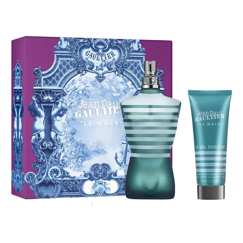 Conjunto de perfume Jean Paul Gaultier Le Male EDT 75 ml + Gel de banho 75 ml FD25 EDT 75 ml para homens