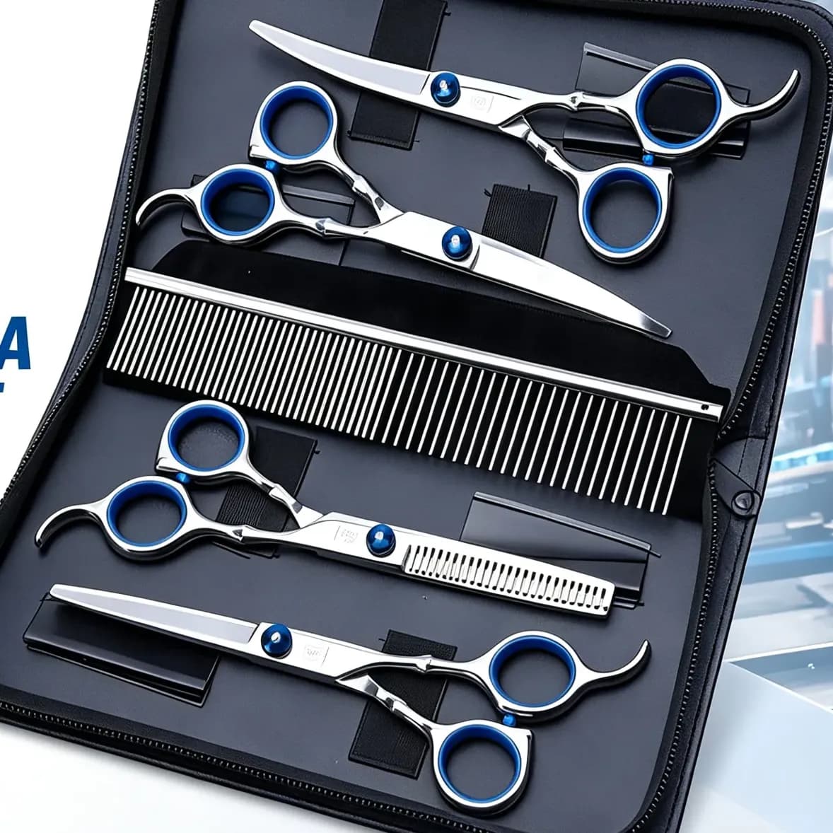 Kit 4 Tesouras Banho Tosa Pet Cães Shop Profissionais