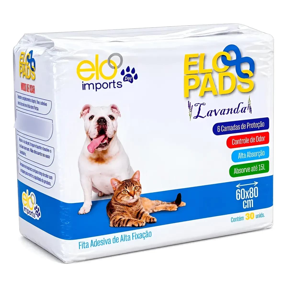 Tapete Higiênico Descartável Para Cachorro 80x60cm Lavanda