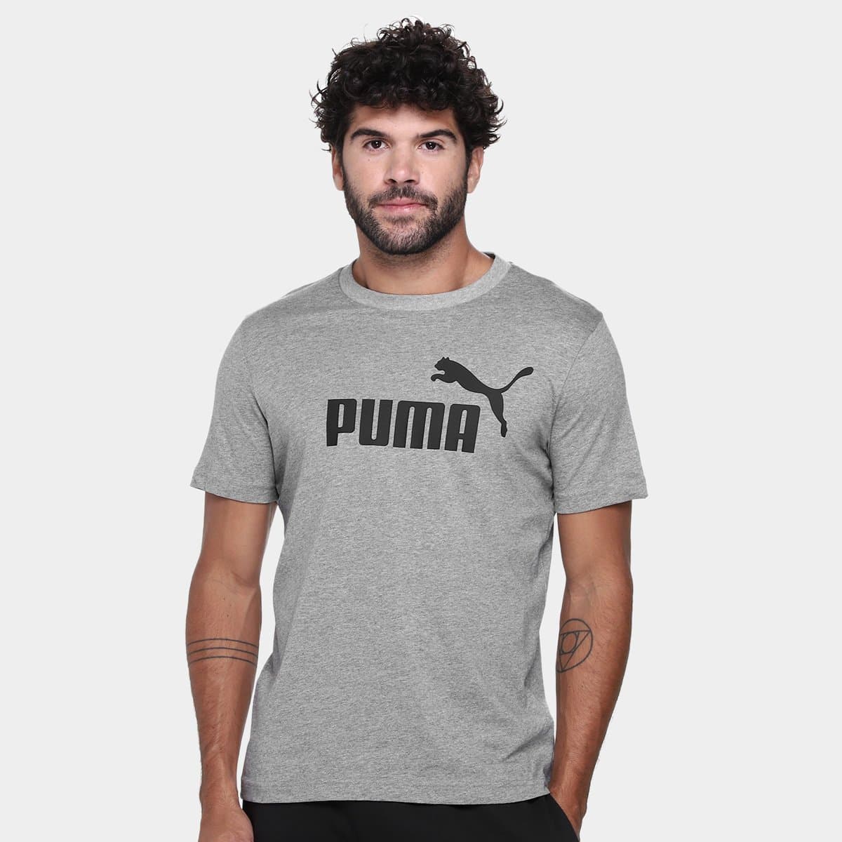 Camiseta Puma No 1 Logo Masculina Cinza